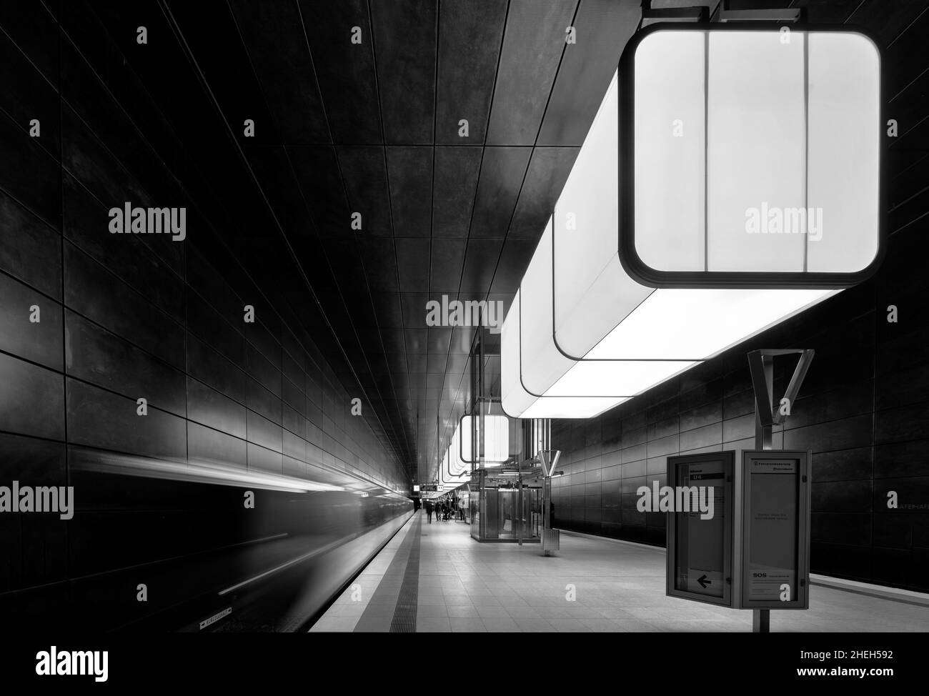 Intérieur de la station de métro Université Hafencity à Hambourg, Allemagne Banque D'Images
