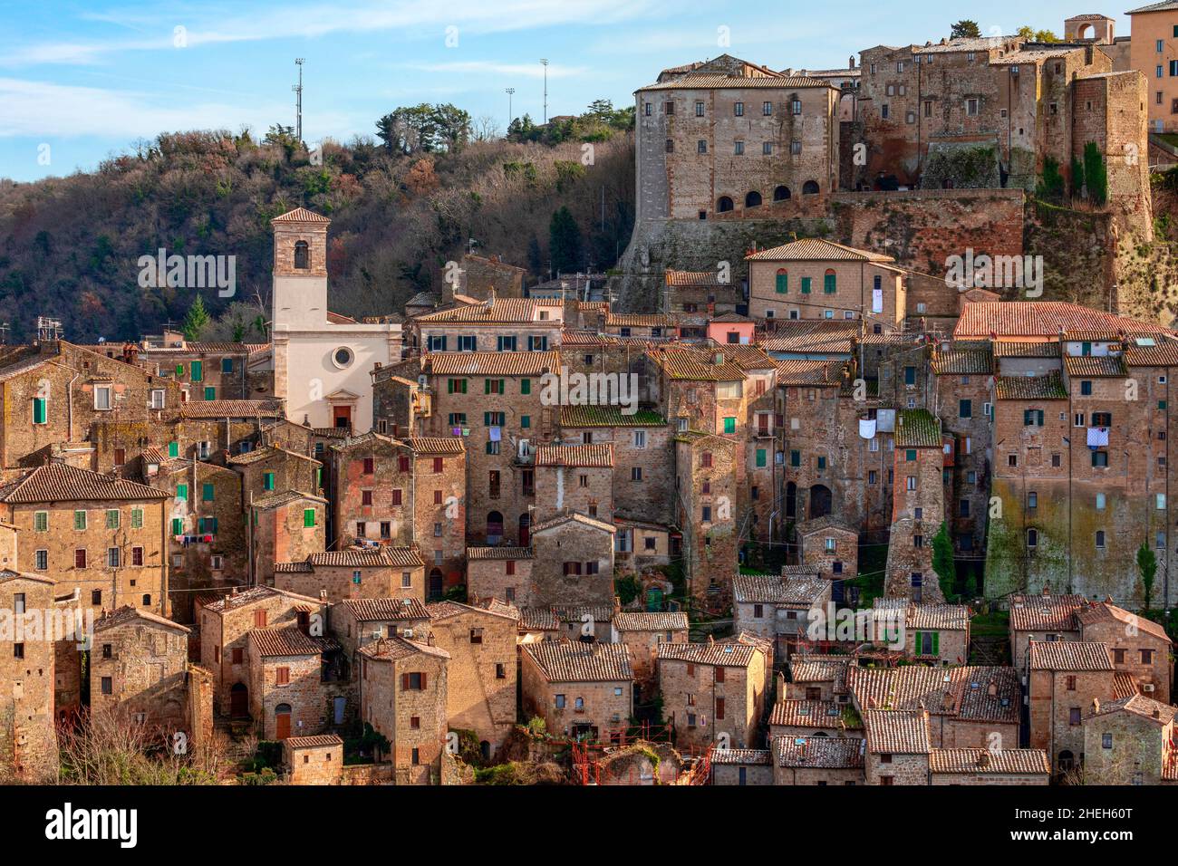 Sorano, Grosseto, Toscane, Italie Banque D'Images