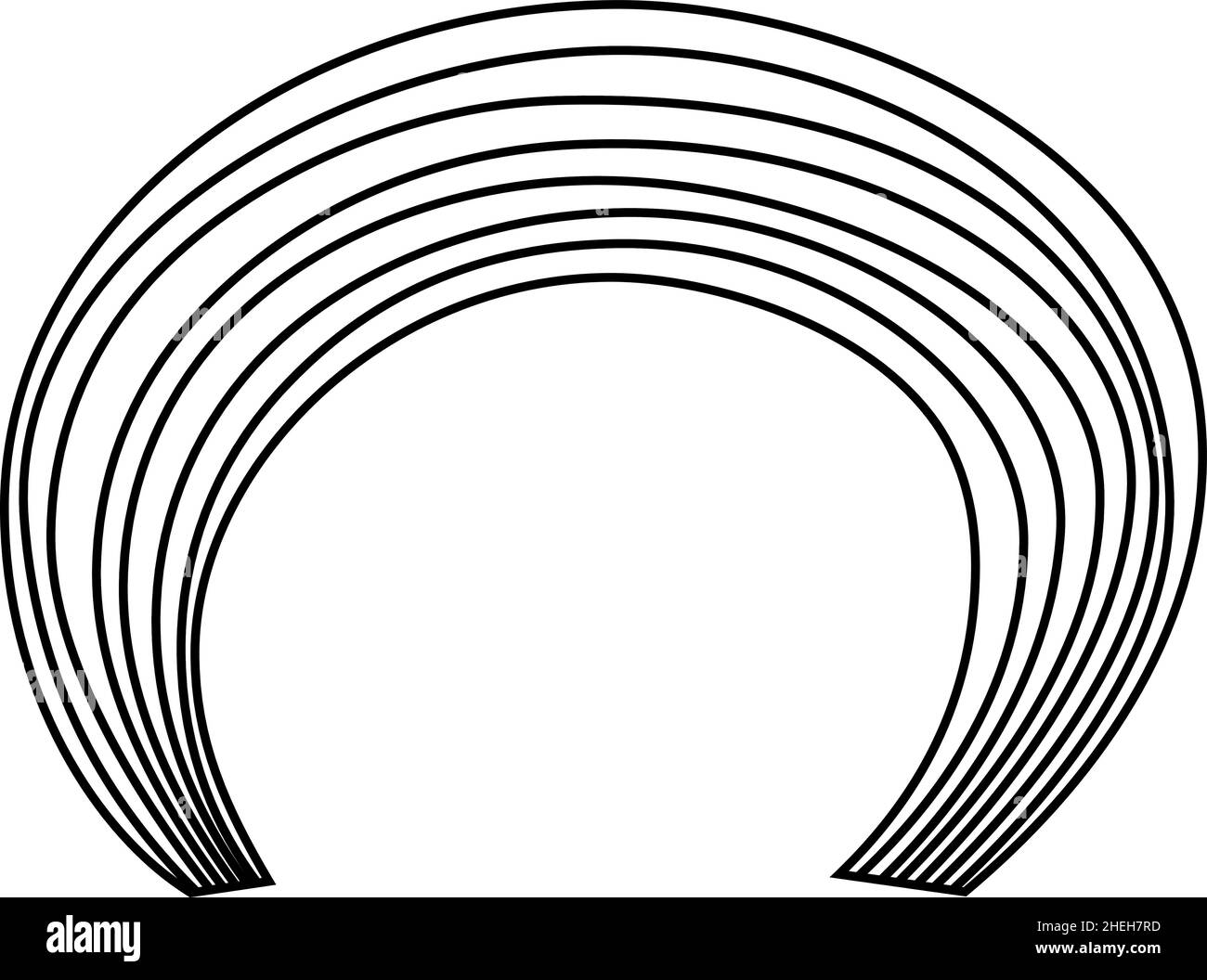 Voici une illustration d'un arc-en-ciel qui se plie et s'étire Illustration de Vecteur