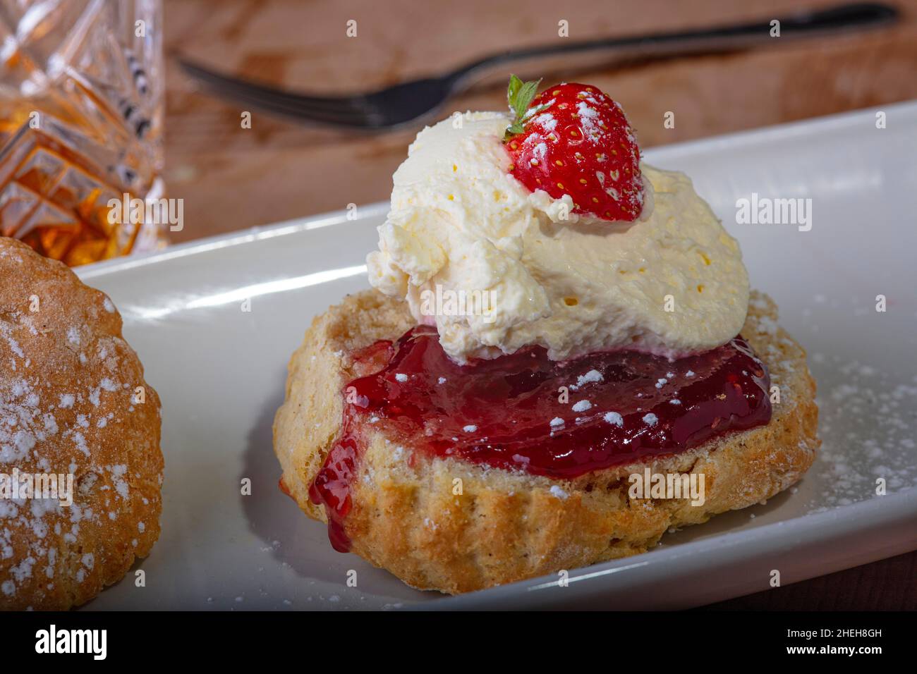 Tarte aux fraises à la crème Banque D'Images