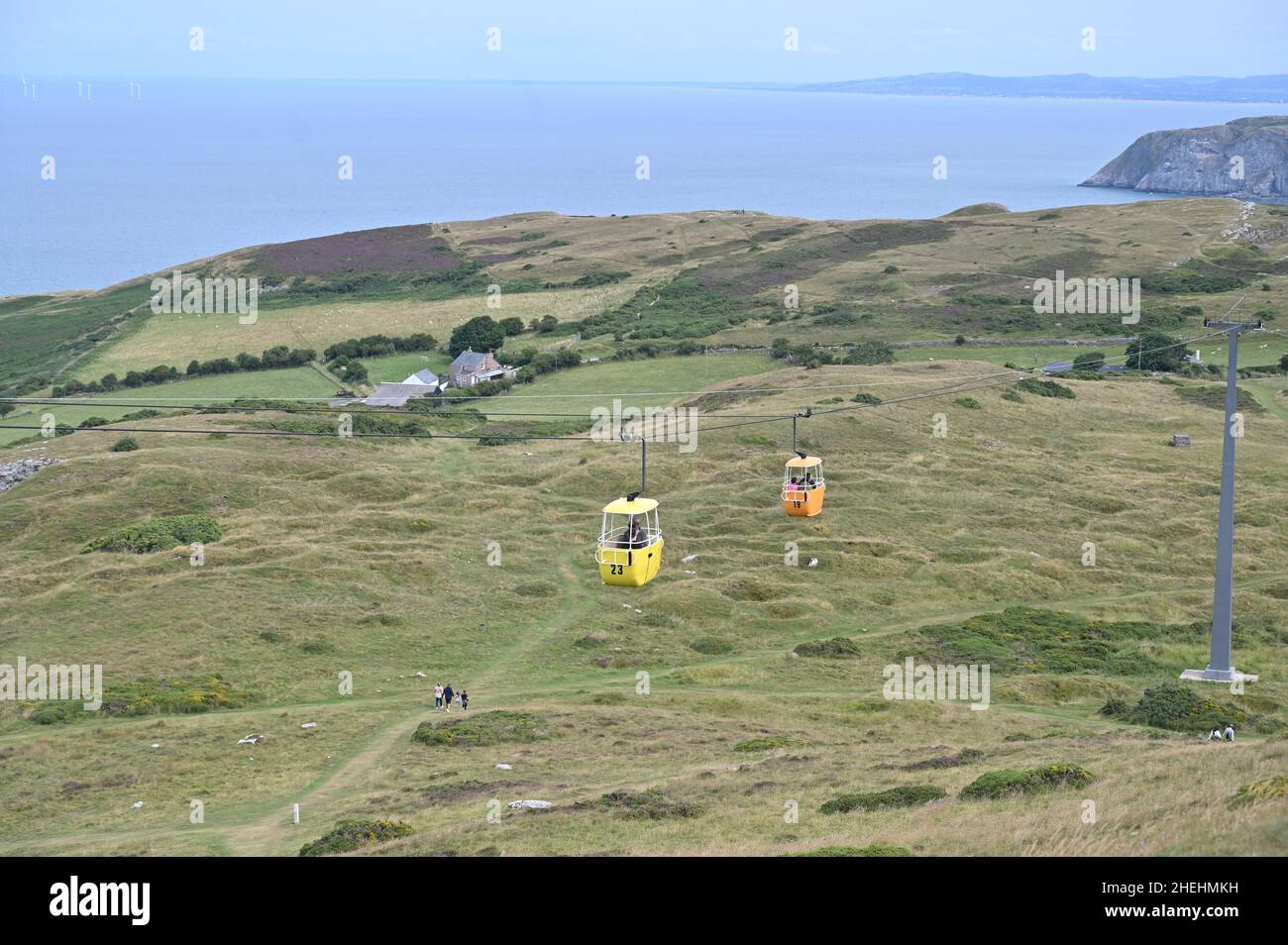 Téléphérique montant de la Grande Orme, Llandudno, août 2021. Banque D'Images