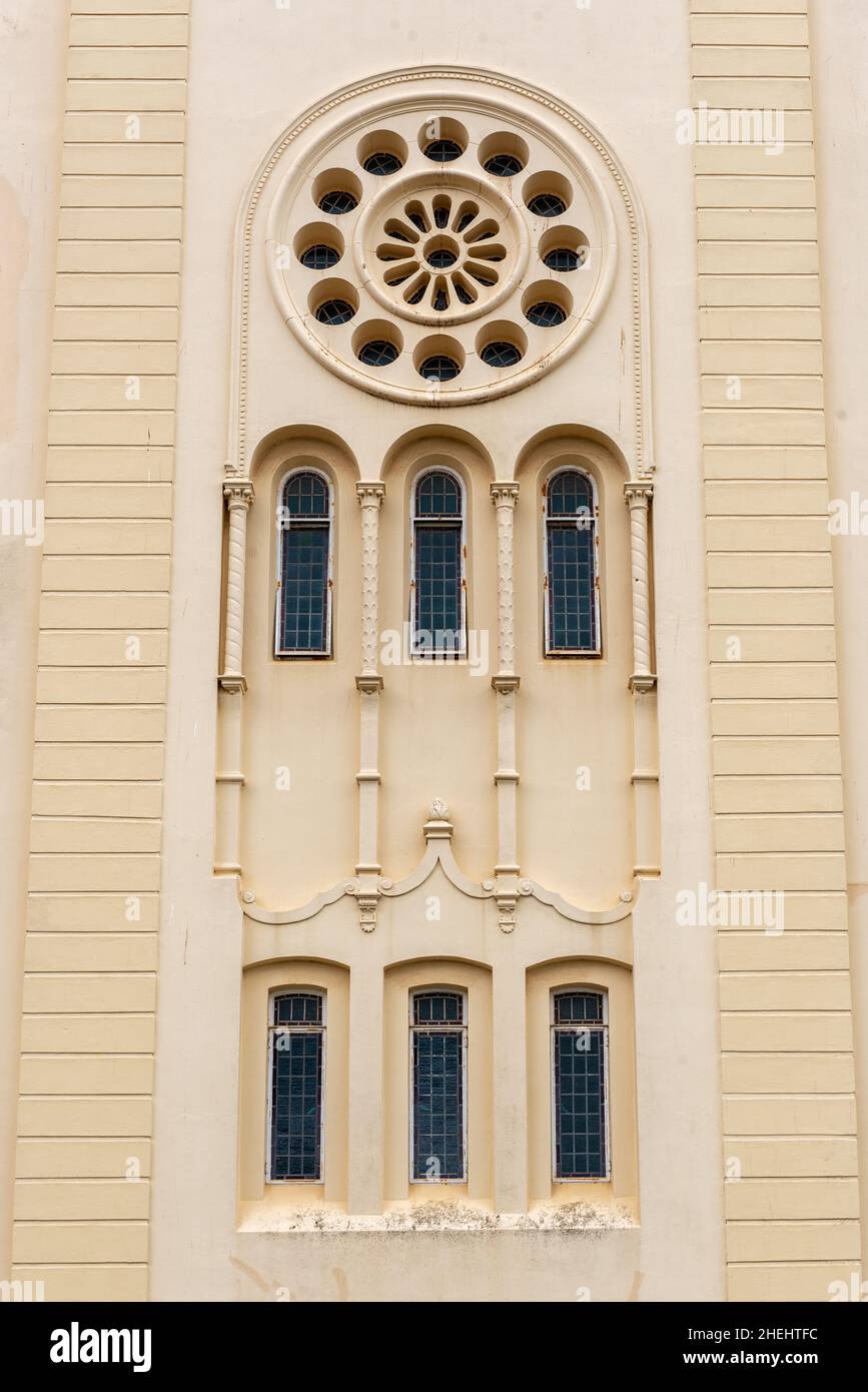 Détail des fenêtres de l'église réformée hollandaise à Napier, Overberg, Western Cape, Afrique du Sud, 30 décembre 2021. Banque D'Images