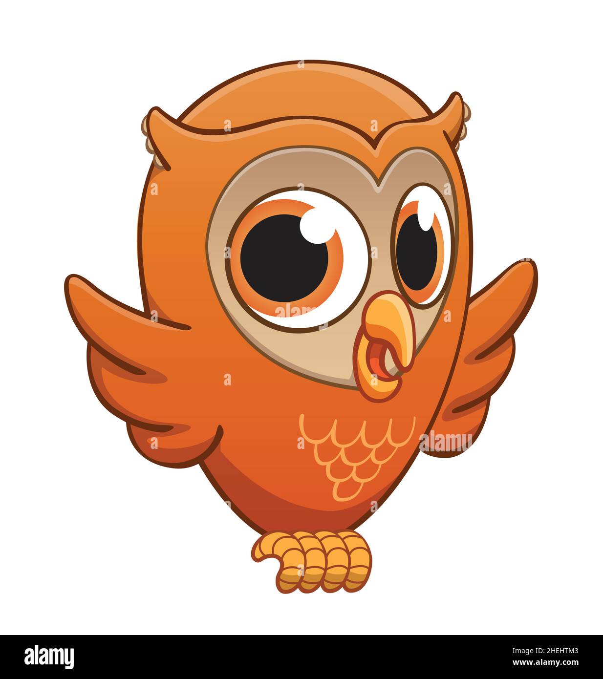 Mignon Amusant Jeune Bebe Heureux Bebe Heureux Personnage De Chouette De Dessin Anime Avec Grands Yeux Vecteur Isole Sur Fond Blanc Image Vectorielle Stock Alamy