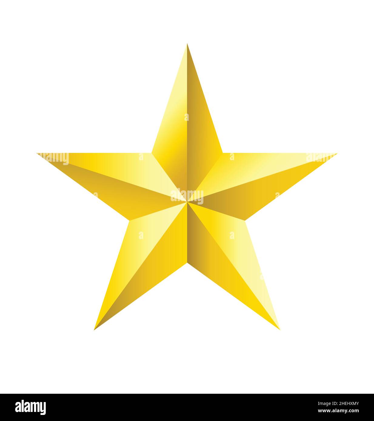 élément vectoriel en étoile dorée à facettes isolé sur fond blanc Illustration de Vecteur