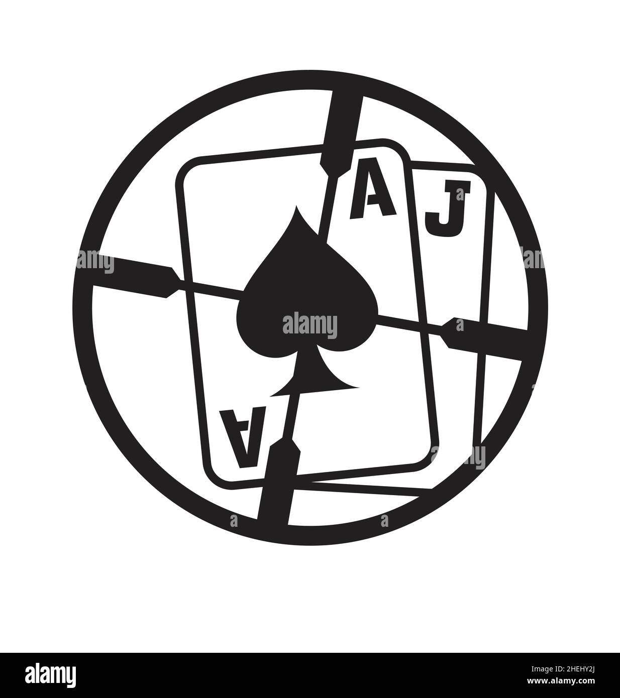 blackjack ace jack 21 sniper objectif de portée vecteur de réticule isolé sur fond blanc Illustration de Vecteur