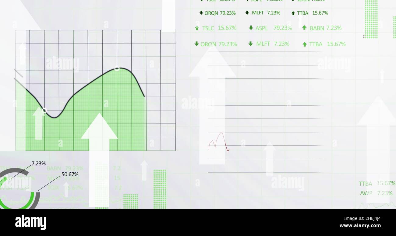 Image des flèches sur le traitement des données financières Banque D'Images