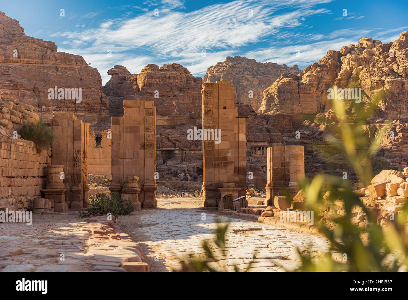 Passage dans la ville de Petra en Jordanie Banque D'Images