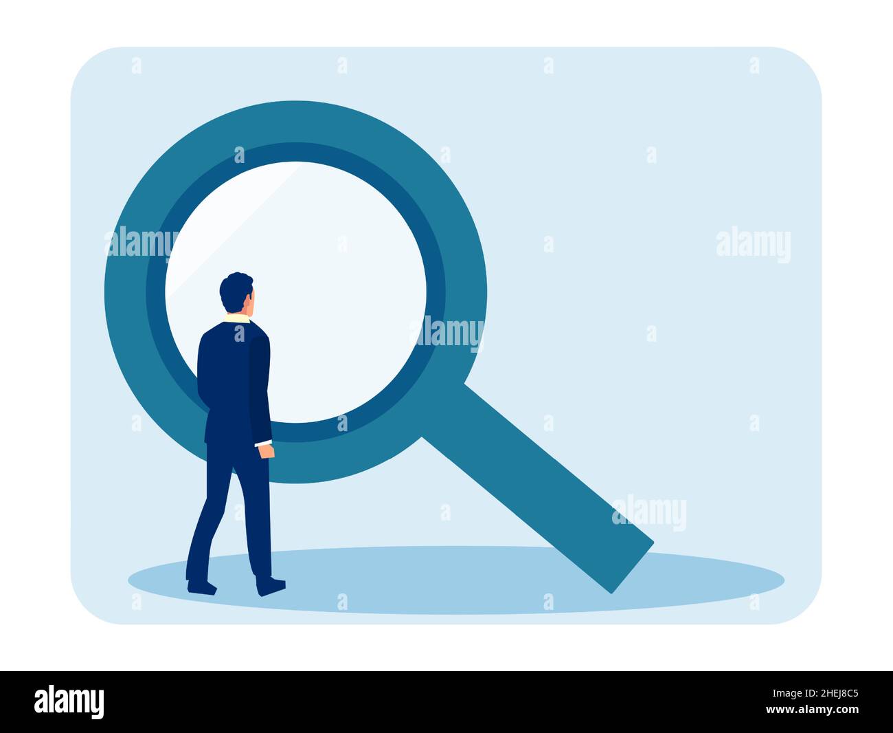 Vecteur d'un homme d'affaires regardant à travers une loupe Illustration de Vecteur