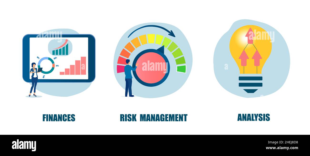 Concept de gestion des risques financiers et de nouvelles idées commerciales Illustration de Vecteur