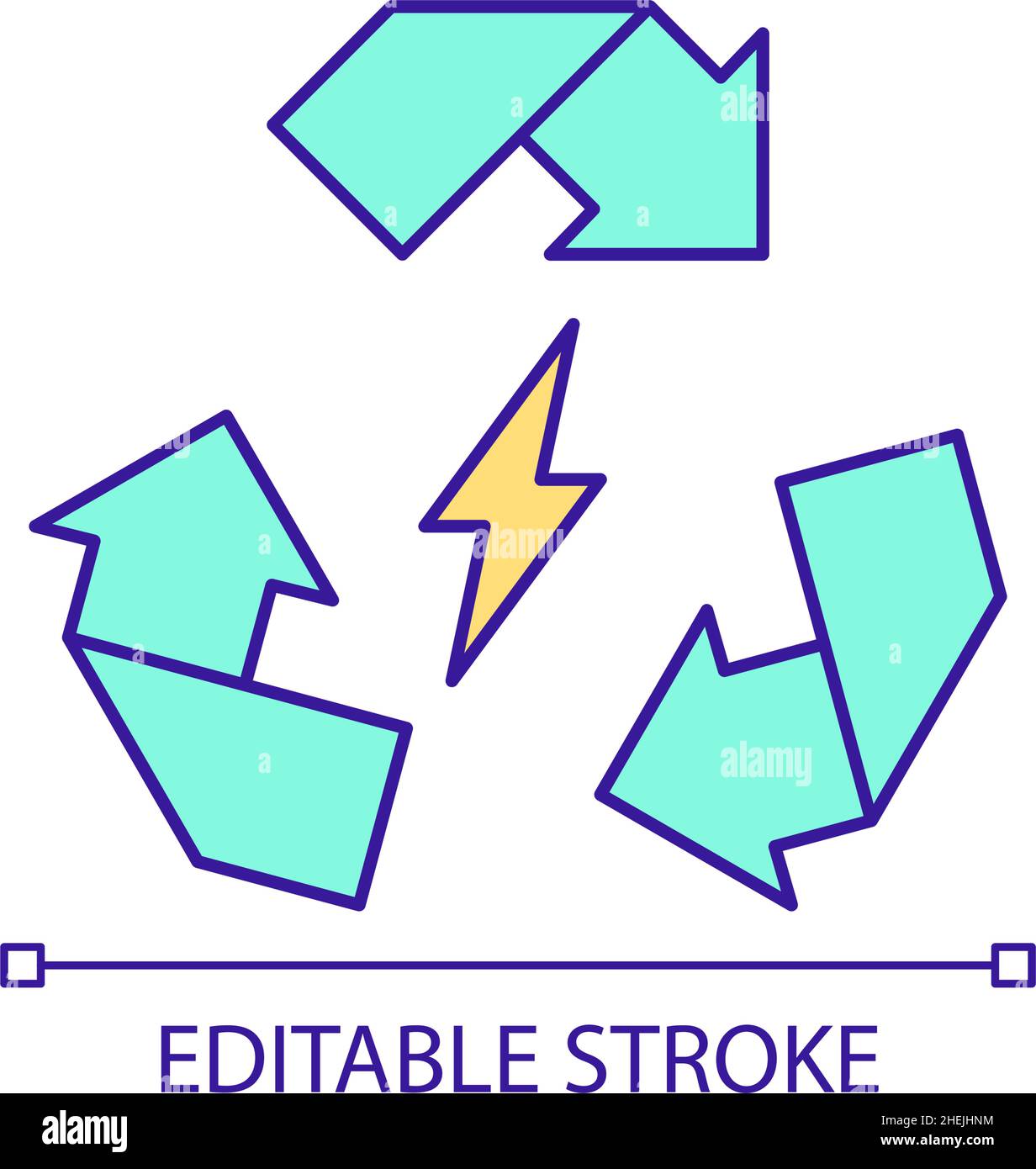 Intégration de sources d'énergie renouvelables icône de couleur RVB Illustration de Vecteur