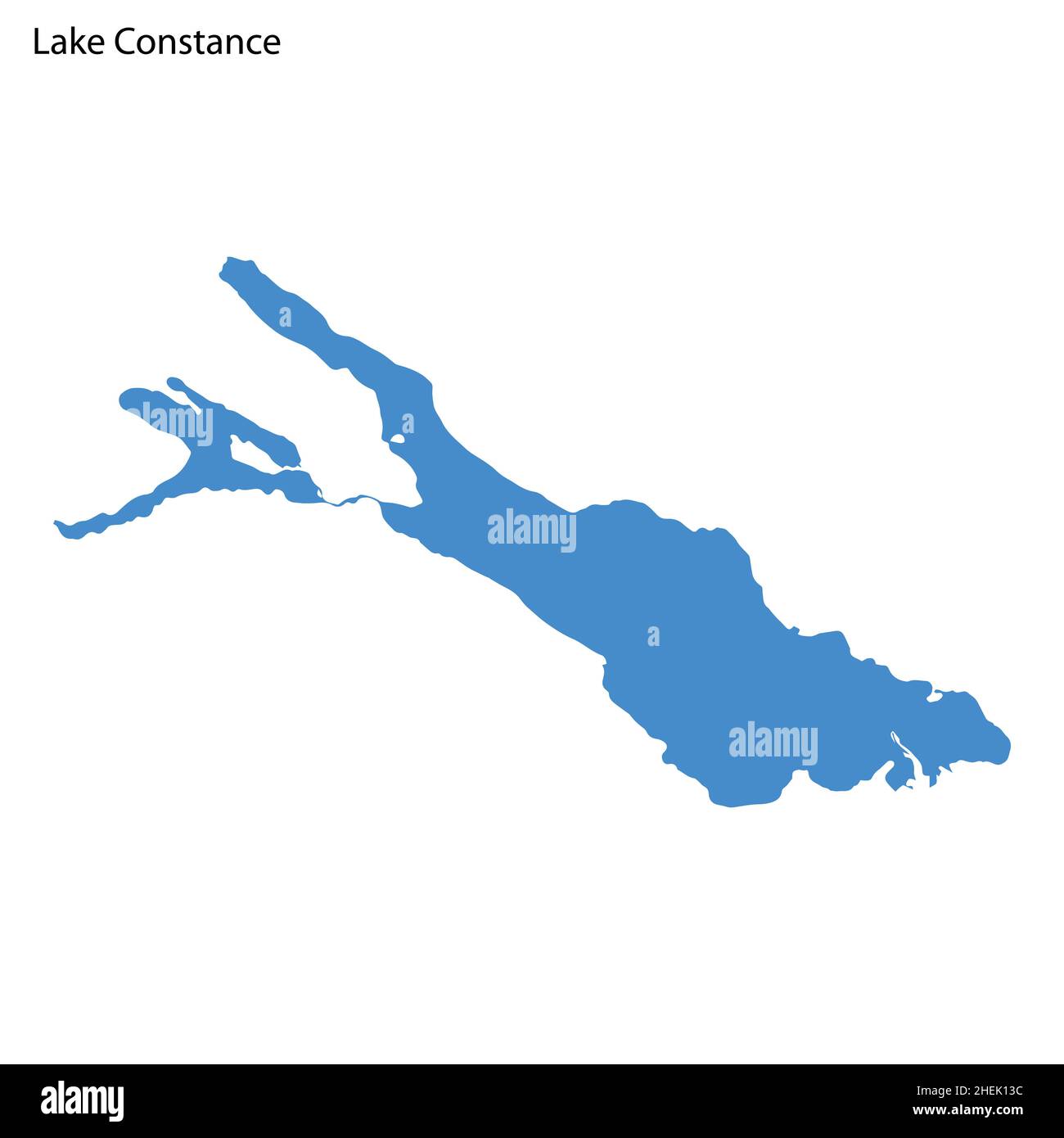 Carte du lac Constance avec contour bleu, siilecteur vectoriel isolé sur fond blanc Illustration de Vecteur
