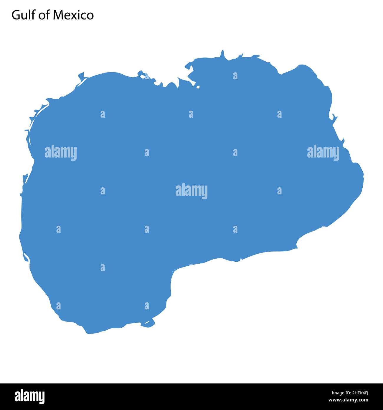 Carte du golfe du Mexique, vecteur isolé siilsiofil sur fond blanc Illustration de Vecteur