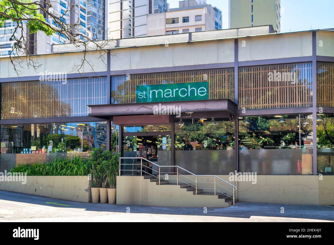 Façade ou bâtiment extérieur de l'entreprise de Saint-Marche dans le quartier de Sumaare à Sao Paulo, Brésil Banque D'Images