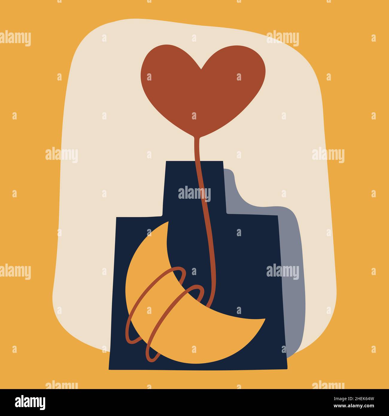 Illustration abstraite de boho.Décoration murale boho. Banque D'Images