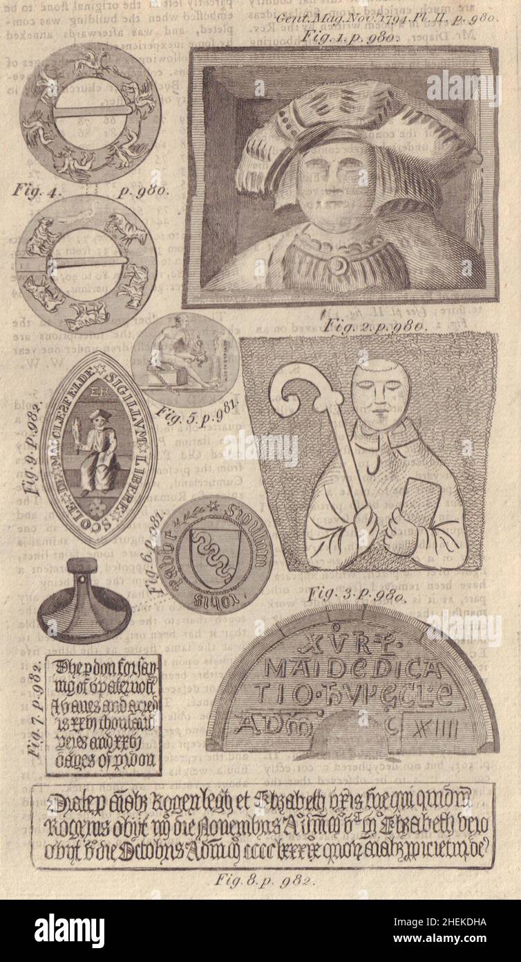 Henry VIII buste Prinknash Abbey Gloucs.Église Sainte Marie de Carisbrooke 1794 Banque D'Images