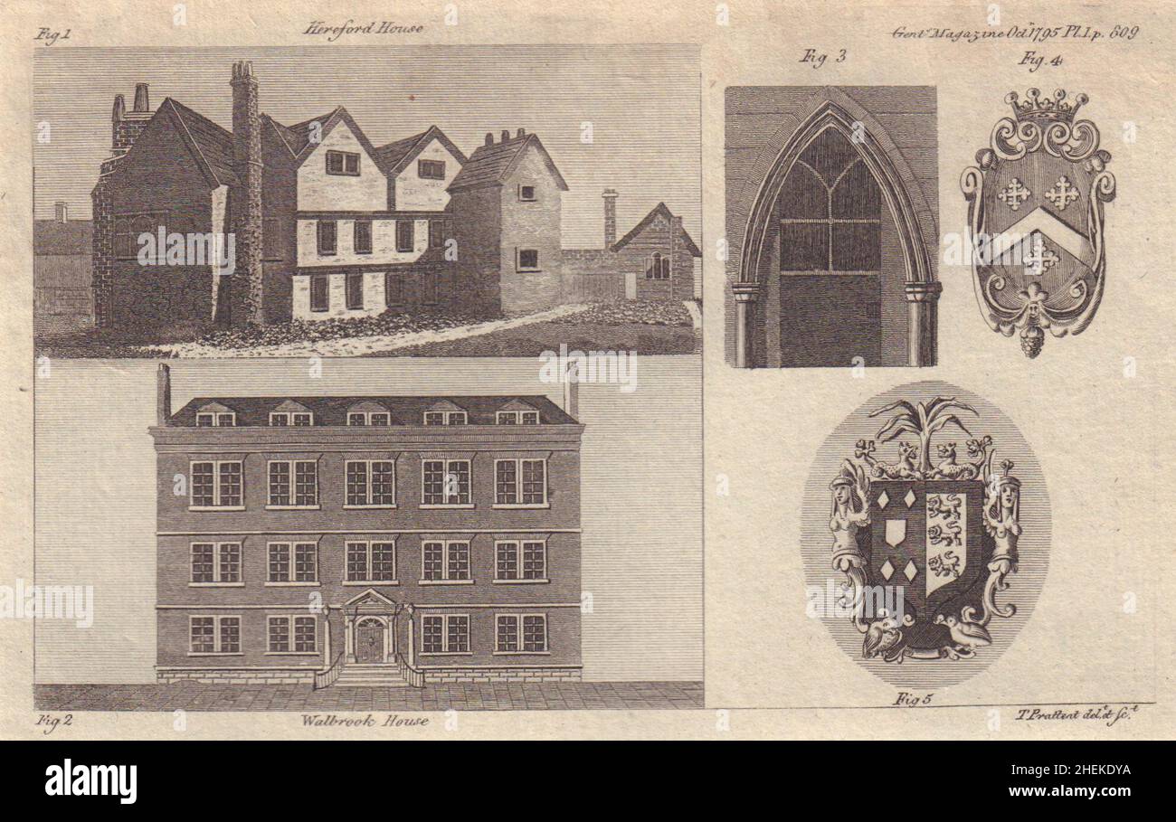Hereford House, Snakes Lane, Woodford Green.Walbrook House, ville de Londres 1795 Banque D'Images