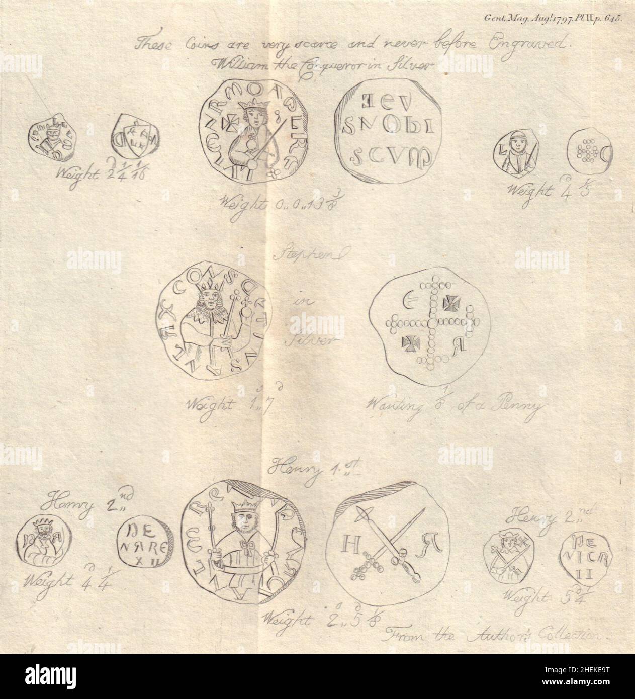 Pièces de William le Conquérant, de l'Histoire de l'Angleterre de Seymour 1764 1797 Banque D'Images