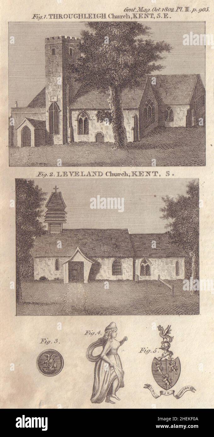 St Michael & All Angels, Throwley, Kent.Église Saint-Laurent Leaveland, Kent 1802 Banque D'Images