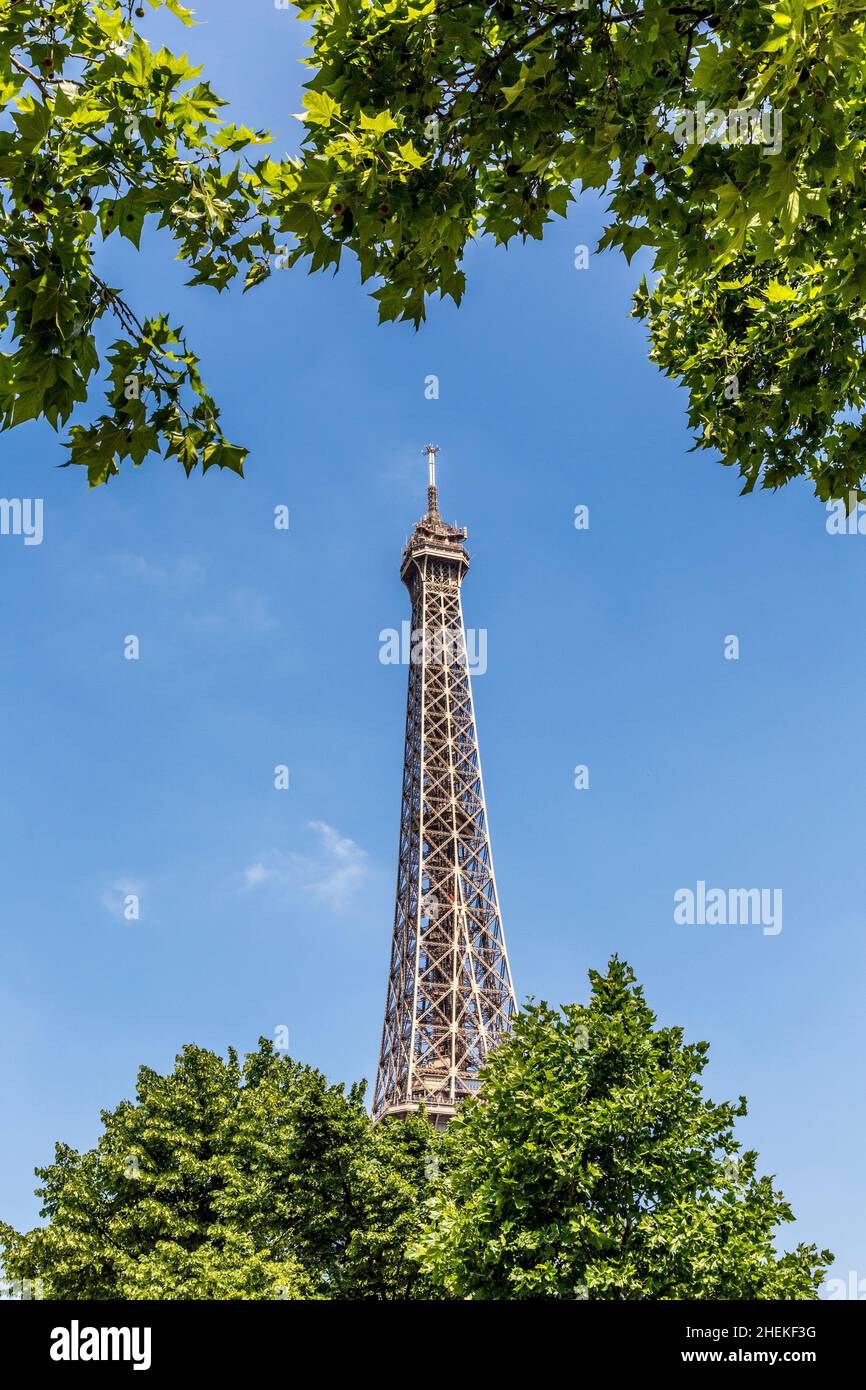 Voir des constructions de Tour Eiffel, Paris, France Banque D'Images