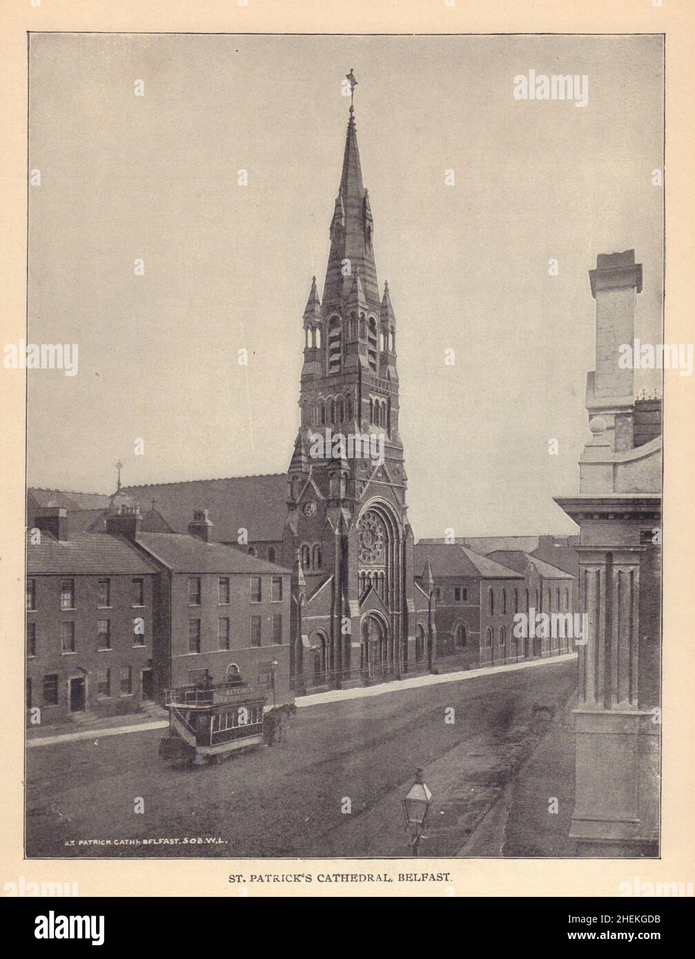 Cathédrale Saint-Patrick, Belfast.Irlande 1905 ancienne image imprimée Banque D'Images
