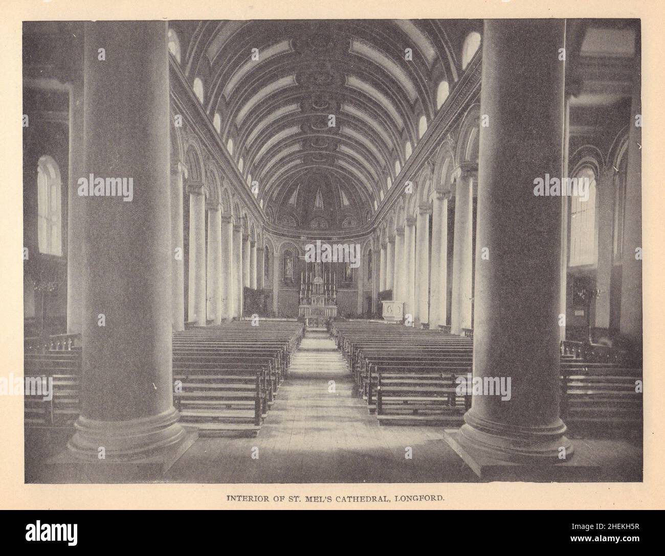 Intérieur de la cathédrale Saint-Mel, Longford.Irlande 1905 vieux imprimé antique Banque D'Images