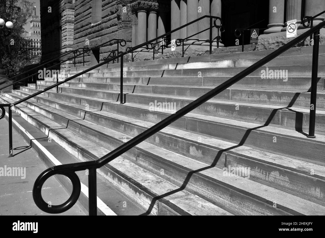 Marches d'entrée de l'ancien hôtel de ville de Toronto, Canada Banque D'Images