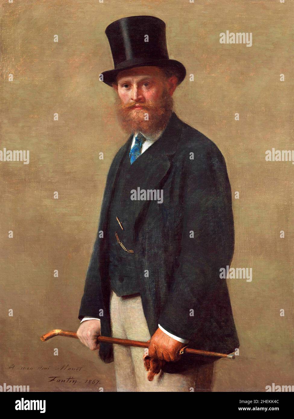 Edouard Manet.Portrait de l'artiste français Édouard Manet (1832-1883) par Henri Fantin-Latour (1836-1904), huile sur toile, 1867 Banque D'Images
