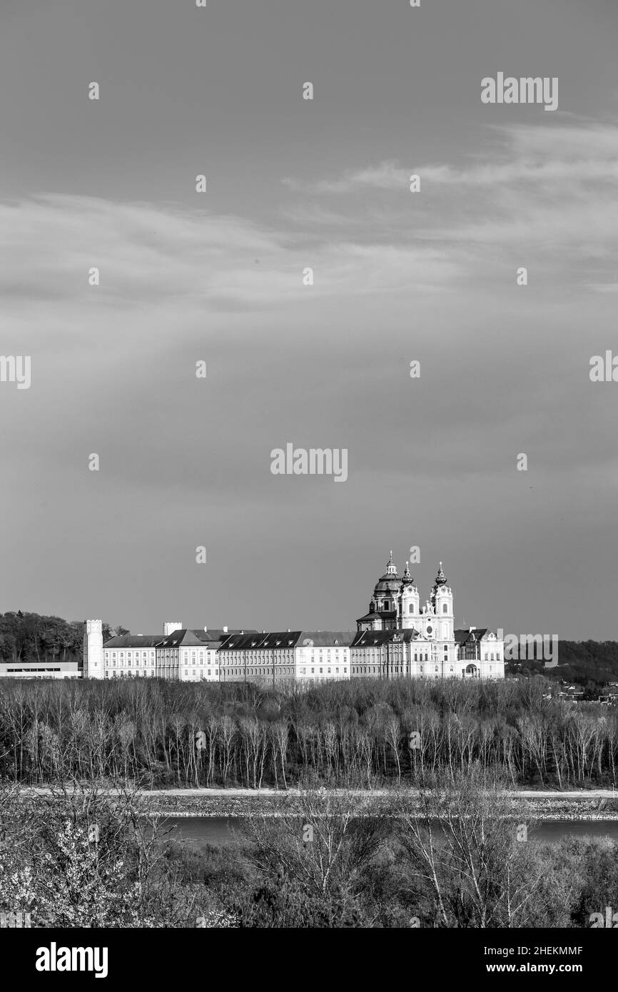 Couvent pittoresque au bord du Danube Melk Basse-autriche Banque D'Images