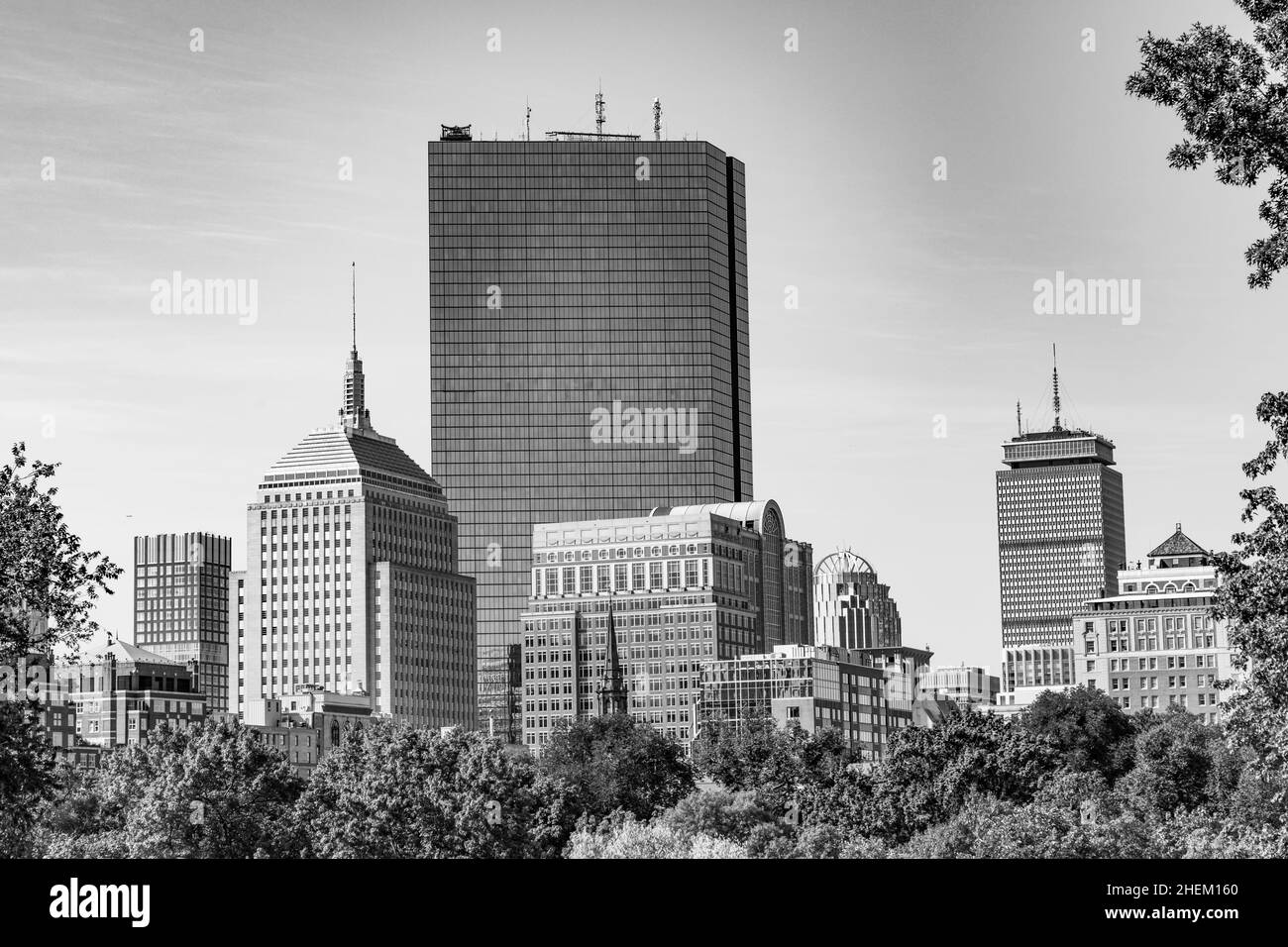 Vue de Boston depuis le parc commun Banque D'Images