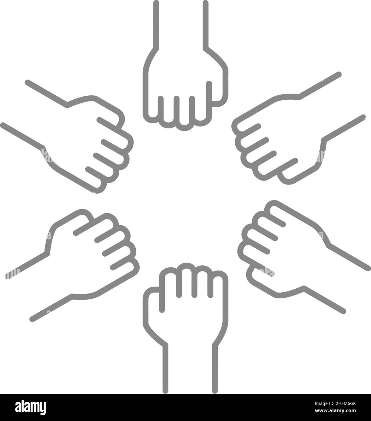 Icône Team Spirit Line.Travail d'équipe, partenariat, symbole de renforcement d'équipe Illustration de Vecteur