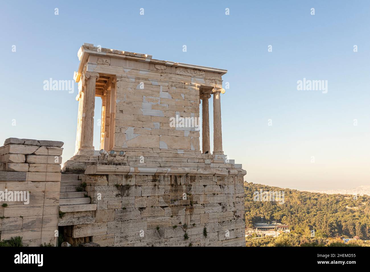 Athènes, Grèce.Le Temple d'Athéna Nike, un temple ionique sur l'Acropole dédié aux déesses Athéna et Nike Banque D'Images