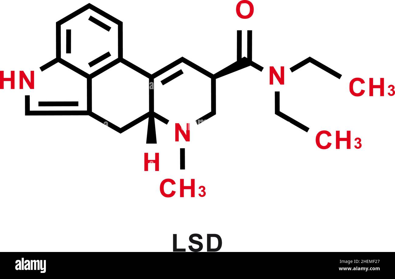 Formule chimique LSD.Structure moléculaire chimique LSD.Illustration vectorielle Illustration de Vecteur