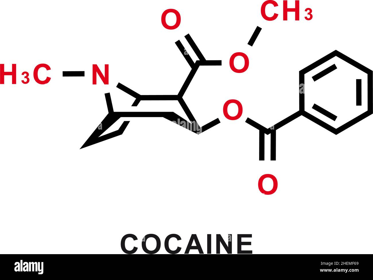 Formule chimique de cocaïne.Structure moléculaire chimique de la cocaïne.Illustration vectorielle Illustration de Vecteur