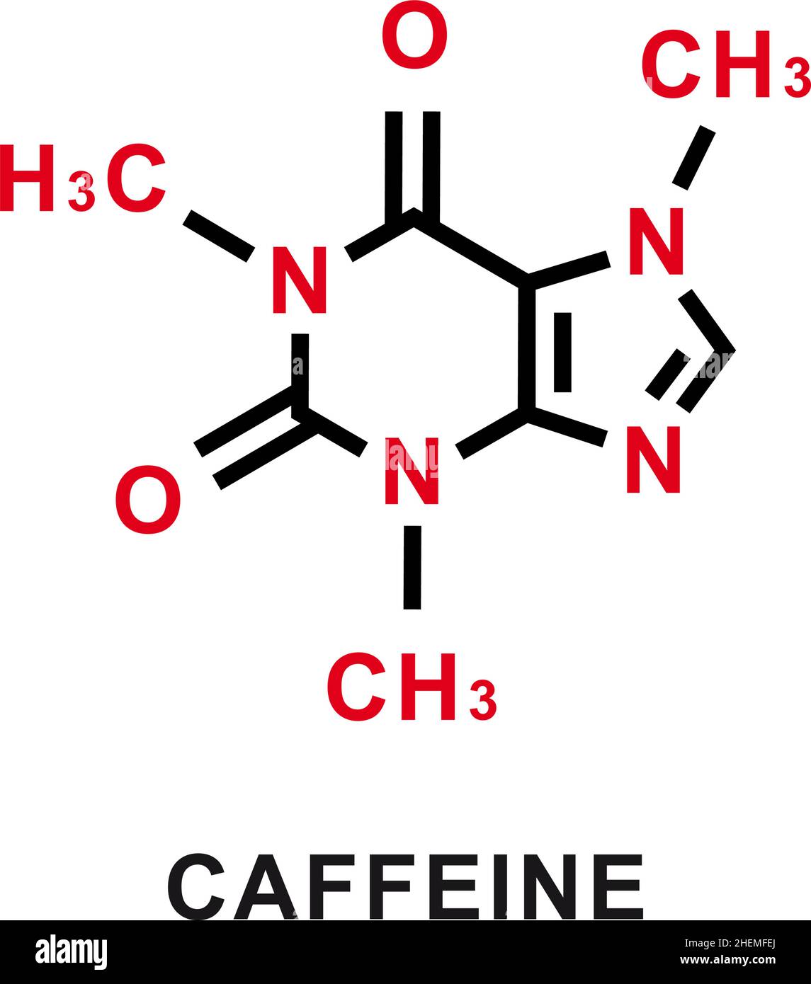 Formule chimique de caféine.Structure moléculaire chimique de la caféine.Illustration vectorielle Illustration de Vecteur