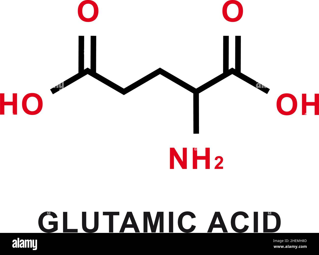 Formule chimique de l'acide glutamique.Structure moléculaire chimique de l'acide glutamique.Illustration vectorielle Illustration de Vecteur