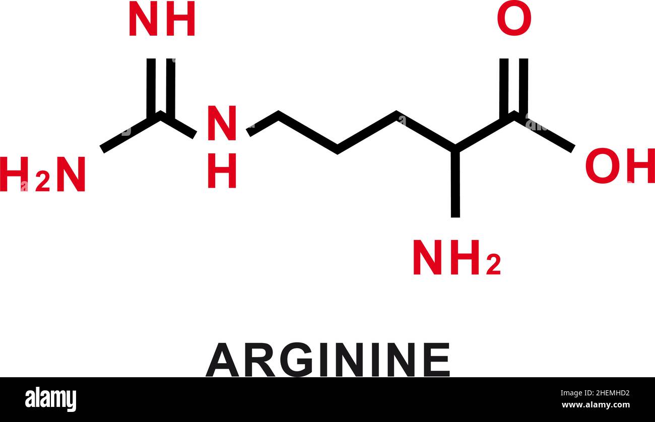 Formule chimique de l'arginine.Structure moléculaire chimique de l