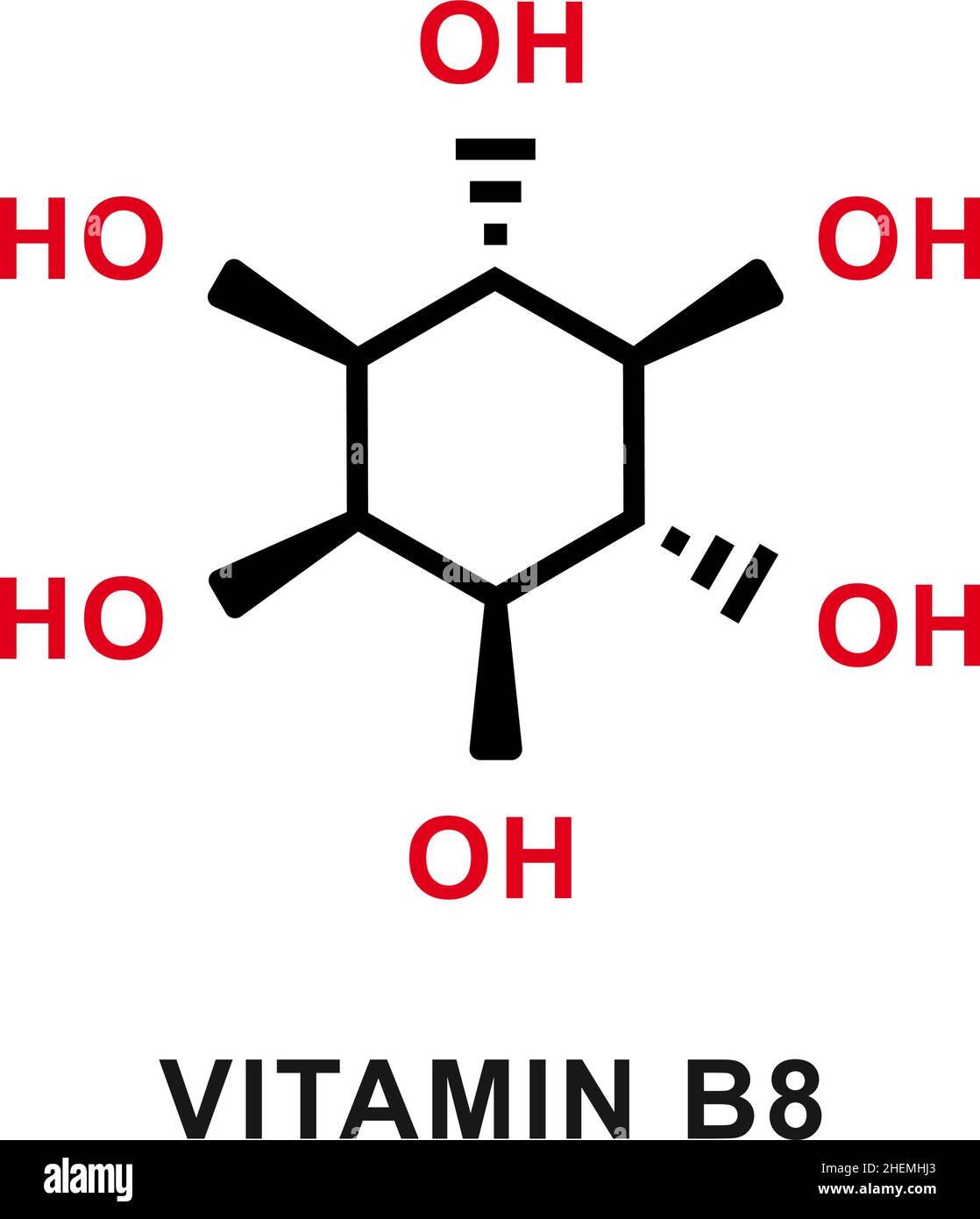 Formule chimique de la vitamine B8.Structure moléculaire chimique de la vitamine B8.Illustration