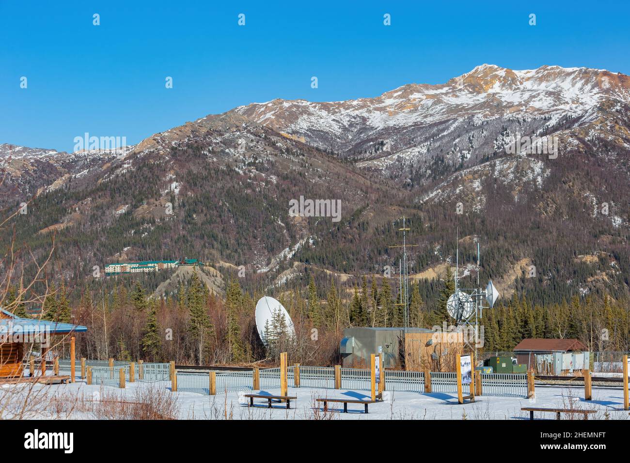 Paysage de l'après-midi dans le parc national de Denali et réserve et gare à Fairbanks, Alaska Banque D'Images