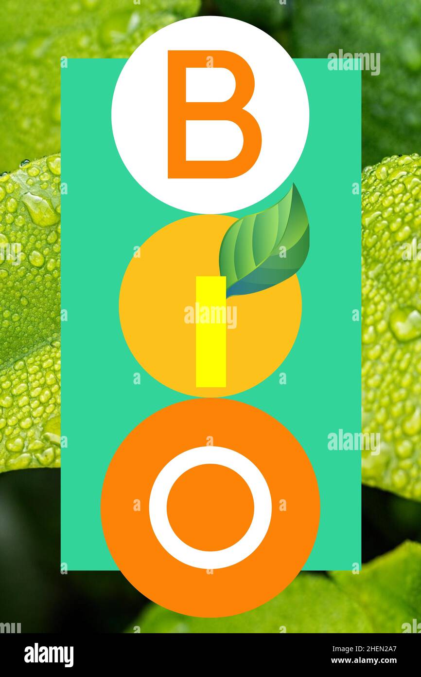 Illustration créative avec le mot Bio Banque D'Images
