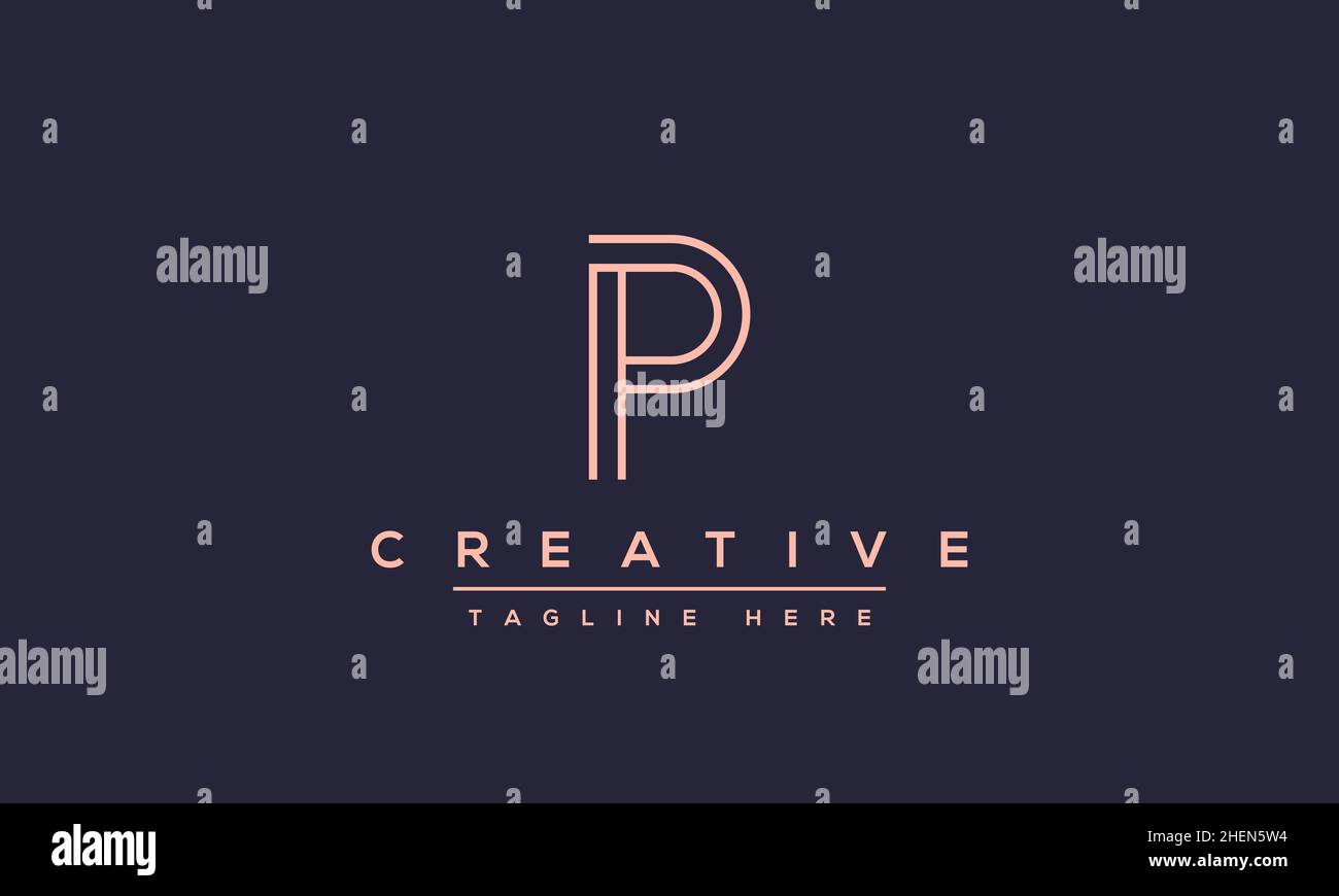 Design et modèle de logo P moderne et élégant.Monogramme et lettres initiales de l'icône PP dans le vecteur Illustration de Vecteur