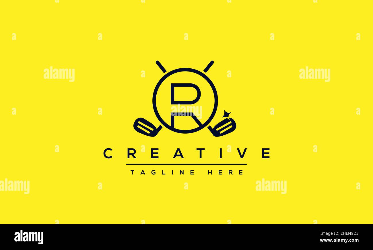 Logo de la lettre R abstrait.Modèle de vecteur initial créatif R RR minimaliste Illustration de Vecteur