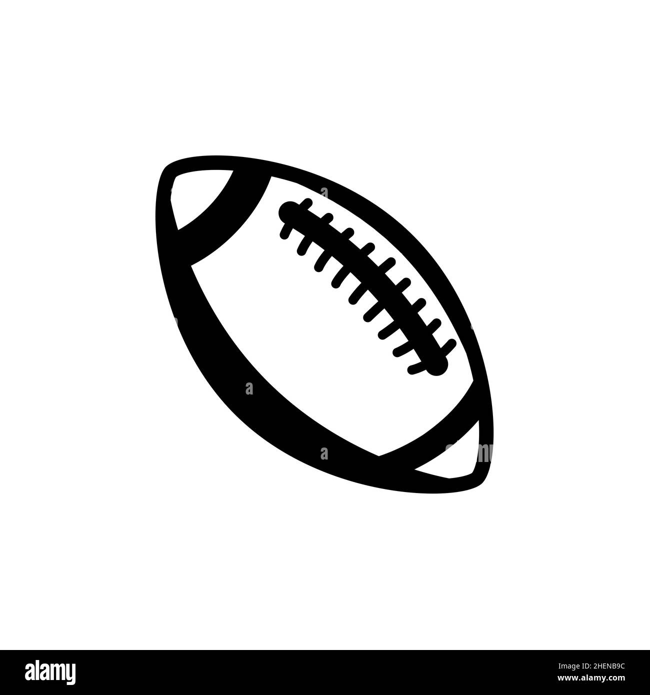 Icône de ligne vectorielle de Rugby ball. Football américain League logo isolé ovale dessin animé boule plate Illustration de Vecteur