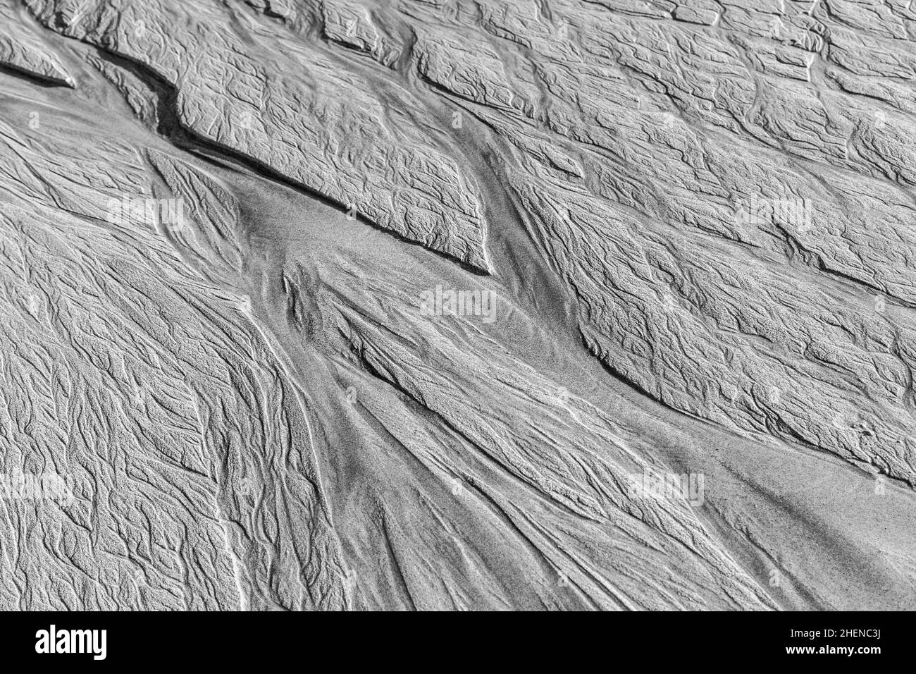 texture sur la plage de sable pendant le temps de marée basse Banque D'Images