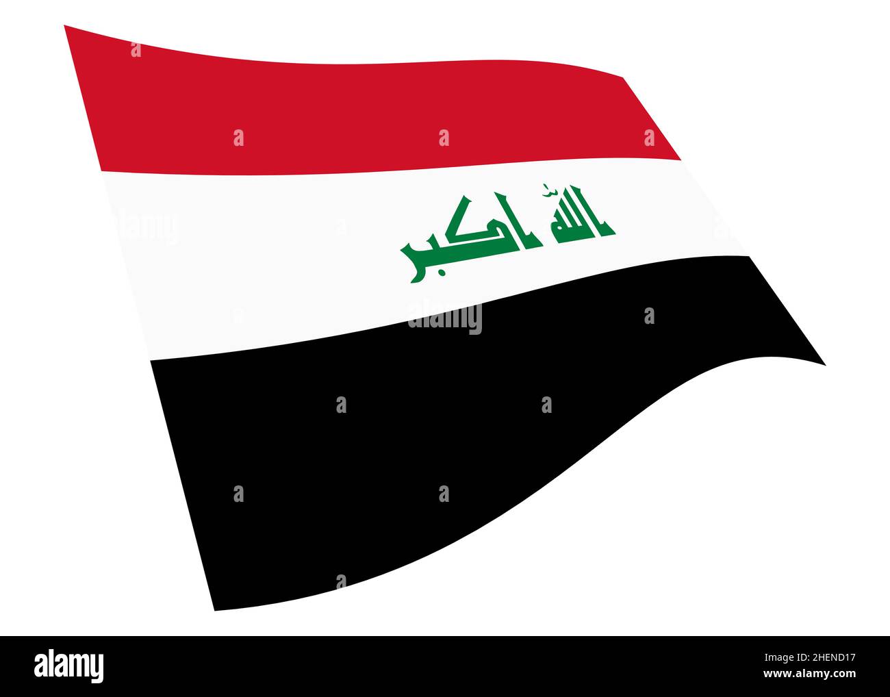 Irak agitant l'illustration du drapeau 3D isolée sur blanc avec un chemin de coupure Banque D'Images