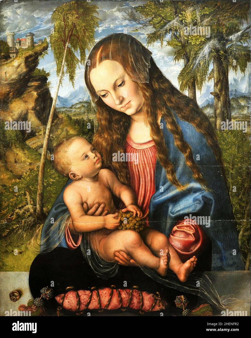 Madonna sous un tableau d'arbre de Fir par Lucas Cranach Banque D'Images