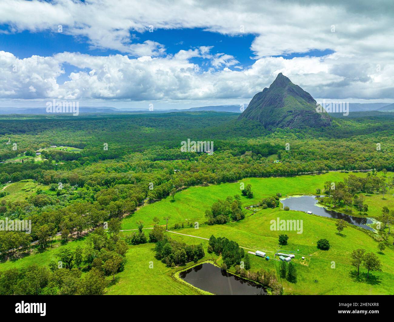 Mont Beerwah dans les montagnes Glass House.Sunshine Coast, Queensland, Australie Banque D'Images