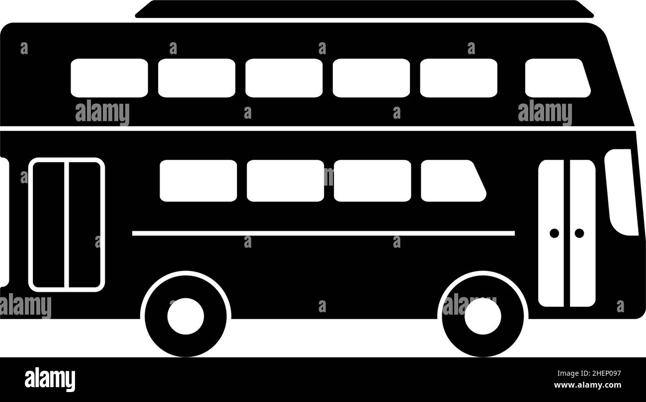 Vecteur de modèle de conception d'icône de bus à double étage isolé Illustration de Vecteur