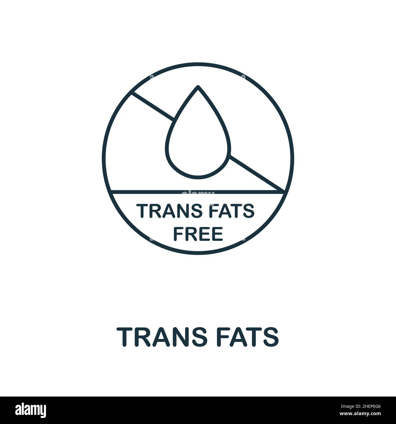 Icône graisses trans.Affiche monochrome de la collection Diet.Illustration de l'icône Creative Trans FATS pour la conception de sites Web, les infographies et plus encore Illustration de Vecteur