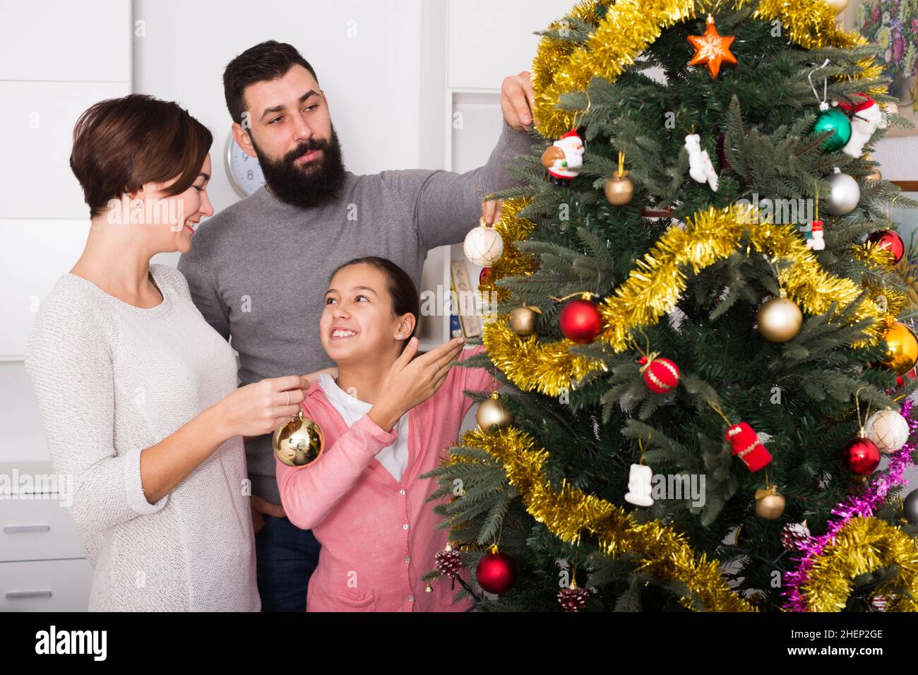 Arbre de décoration familiale Banque D'Images