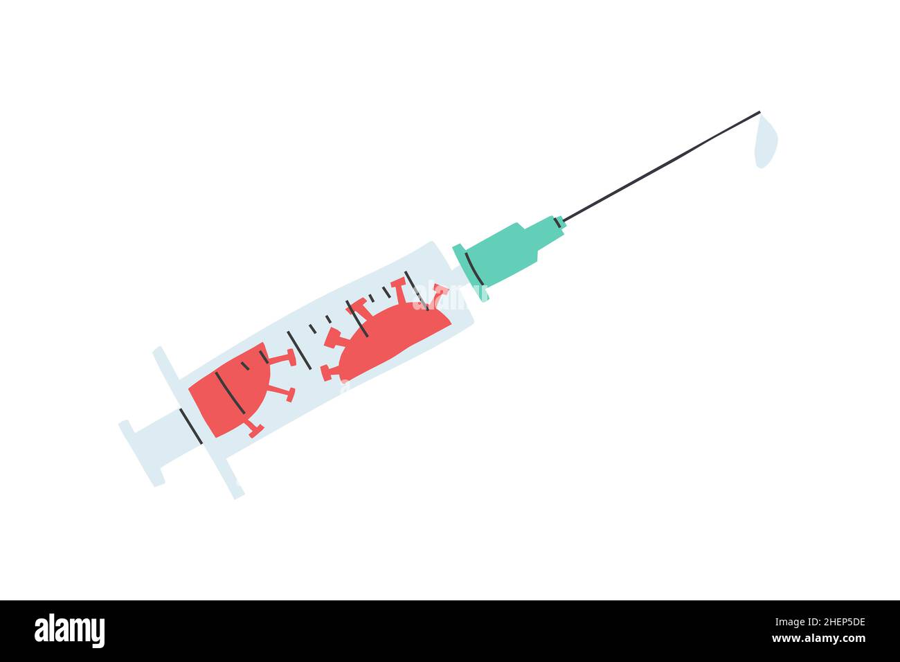 Vaccin contre le coronavirus en seringue.Image symbolique d'un vaccin. Illustration de Vecteur